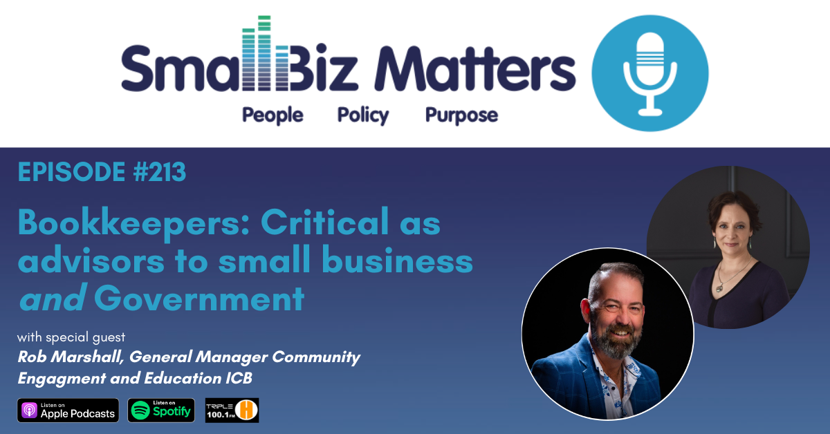 EP#213 ~  How bookkeepers advise their small business  clients and how ICB advises Government