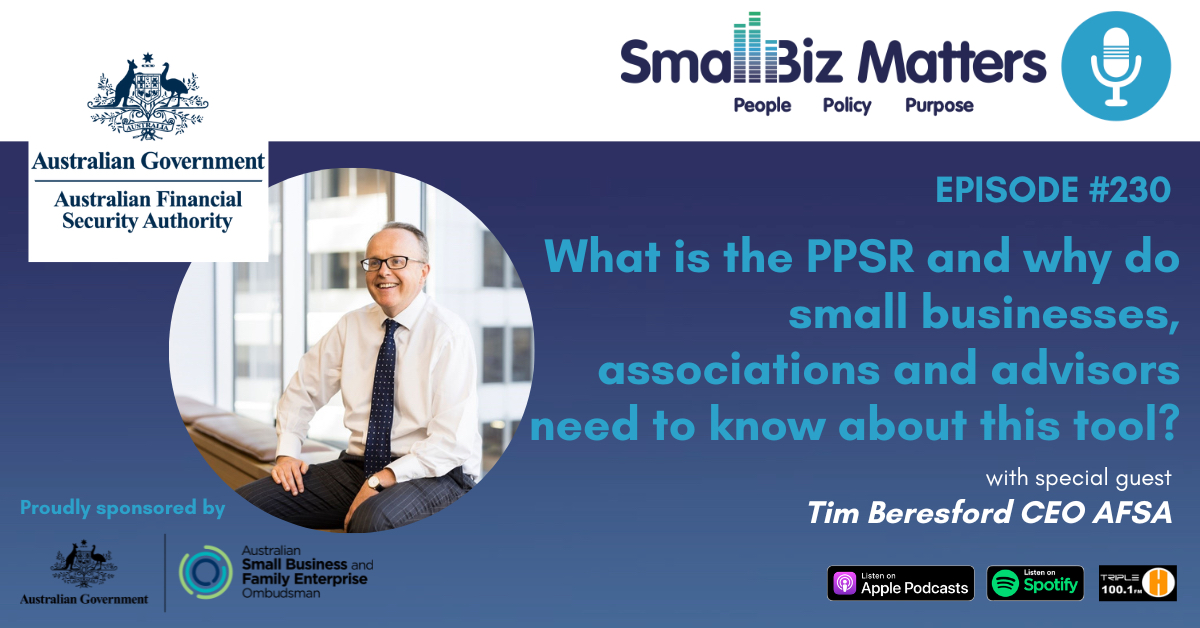 EP#230 ~ What is the PPSR and why do small businesses, associations and advisors need to know about this tool?